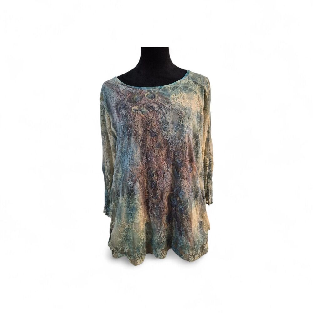 VTG Brittany Black 2X Mermaid Top Tunic Mesh Y2K 90's